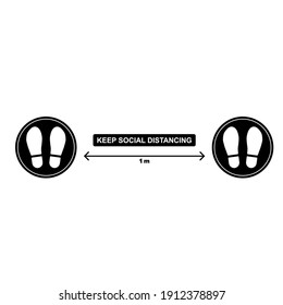 Keep Social Distancing Shoes-Sole Icon. Vector Illustration 