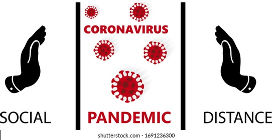 Bewahren Sie die soziale Distanz bei Ausbruch der COVID-19, der Novel-Corona-Viruserkrankung 2019-nCoV auf, Hände, die versuchen, abstraktes Modell des Virusstamms Novel Coronavirus hinter zerbrechlicher Barriere zu vermeiden