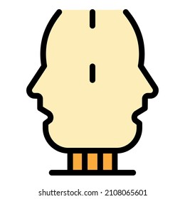 Keep sociology face icon. Outline keep sociology face vector icon color flat isolated