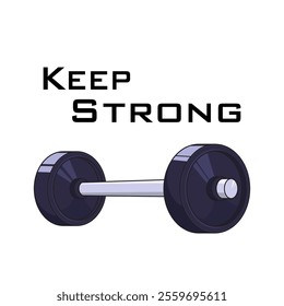 Keep strong. fitness poster for sports. poster with gym barbell