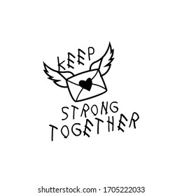 Ilustración Mantener unidos entre cartas de correo