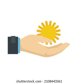 Keep sun hand protection icon. Flat illustration of keep sun hand protection vector icon isolated on white background