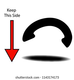 Keep This Side typing land phone lever Vector icon