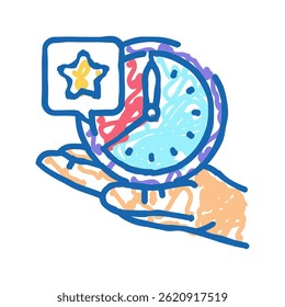keep time doodle icon sketch vector. keep time sign. isolated symbol illustration