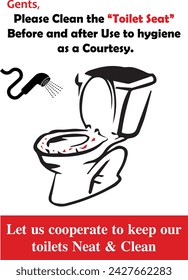 Keep Toilet Clean, Please Clean the Toilet Seat