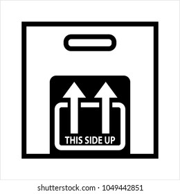 Keep Up, Up Arrow, Package Handling Label Icon Vector Art Illustration