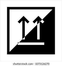 Keep Up, Up Arrow, Package Handling Label Icon Vector Art Illustration