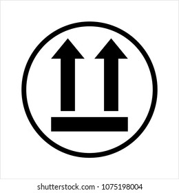 Keep Up, Up Arrow, Package Handling Label Icon Vector Art Illustration