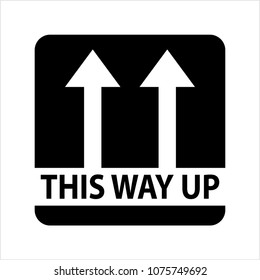 Keep Up, Up Arrow, Package Handling Label Icon Vector Art Illustration