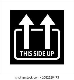 Keep Up, Up Arrow, Package Handling Label Icon Vector Art Illustration
