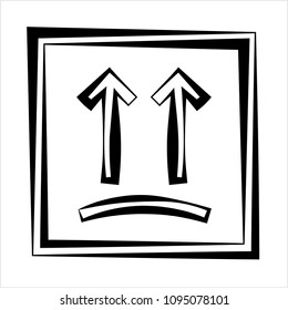 Keep Up, Up Arrow, Package Handling Label Icon Vector Art Illustration