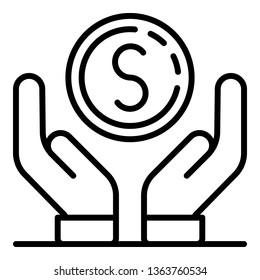 Keep volunteering money icon. Outline keep volunteering money vector icon for web design isolated on white background