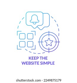 Keep website simple blue gradient concept icon  Minimal   simple design  Mobile first key element abstract idea thin line illustration  Isolated outline drawing  Myriad Pro  Bold font used