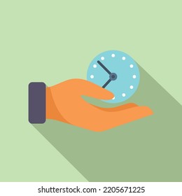 Keep Work Hour Icon Flat Vector. Office Time. Flex Worker
