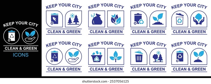Mantenha sua cidade limpa e Ilustração de design de vetor verde.