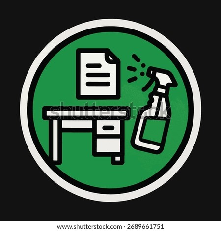 Keep your desk clean sign sticker hygiene office workspace safety reminder vector