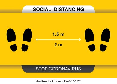 Keep your distance 1.5 or 2m. Social distancing avoiding vector image. Keep your distance in public to prevent coronavirus pandemic. Preventive measures in quarantine times.