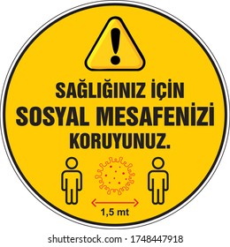 Keep Your Distance  1,5 meters Social Distancing Instruction Sign Vector Safety distance Icon
