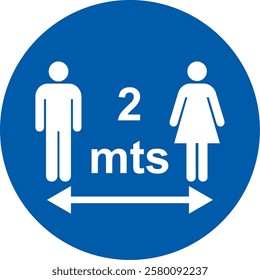 Keep Your Distance 2 m or 2 Metres Round Social Distancing,Mantenga su distancia de 2 m, coronavirus pandemia, social distance, coronavirus