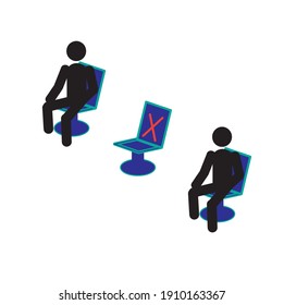 
Keep your distance in cinemas, at public events, and be safe. Stick man sketch