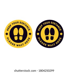 keep your distance circle sticker vector eps