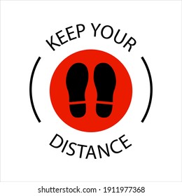 Keep Your Distance COVID Prevention Illustration Isolated Vector