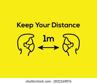 Keep Your Distance Covid19 vector Eps 10