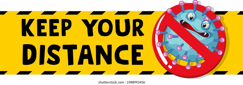 Keep your distance font design isolated on white background  illustration