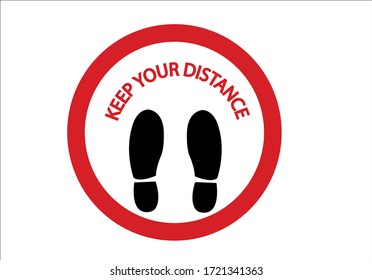 keep your distance icon vector warning social distance
