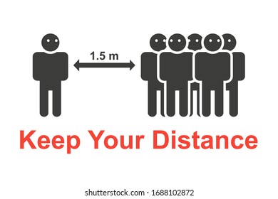 Keep your distance illustration. Vector in flat design