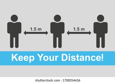 Keep your distance illustration. Vector in flat design	