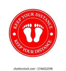 Keep your distance logo design template illustration. there is foot 