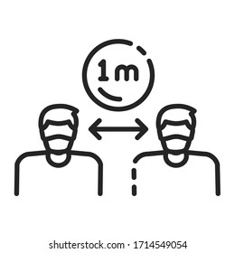 Keep your distance to prevent spread coronavirus. Social distancing. Healthcare. Pictogram for web page, mobile app, promo. Editable stroke