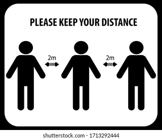 Keep Your Distance, sign and sticker vector.social distancing