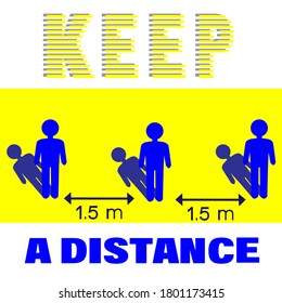 Keep your distance sign. Vector flat illustration.