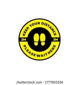 keep your distance, social distancing sticker sign symbol vector eps