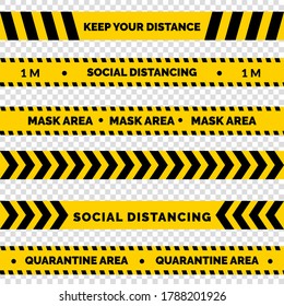 Keep Your Distance Social Distancing Floor Marking Security Stripe Instruction Icon. Vector Image. Keep Safe Distance Social Distancing in Queue 1 Meter Instruction Icon against the Spread of the Nove