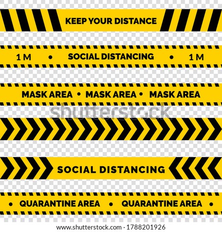 Keep Your Distance Social Distancing Floor Marking Security Stripe Instruction Icon. Vector Image. Keep Safe Distance Social Distancing in Queue 1 Meter Instruction Icon against the Spread of the Nove