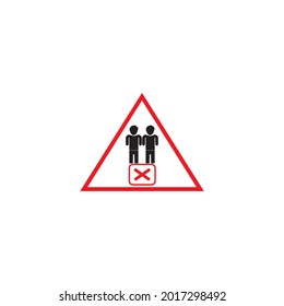 Mantén tu distancia. Medidas de prevención social para la prevención del coronavirus. Signo de advertencia con icono de persona