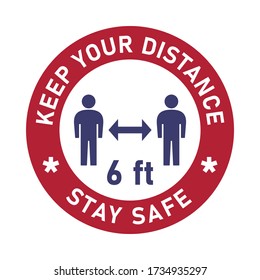 Keep Your Distance Stay Safe 6 Stock Vector (Royalty Free) 1734935297 ...