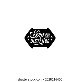 Keep Your Distance Sticker Icon Isolated On White Background