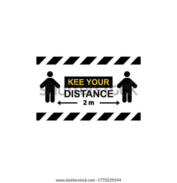 Keep Your Distance Sticker Logo Design Stock Vector (Royalty Free