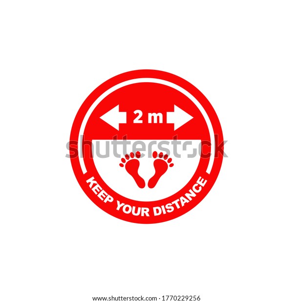 Keep Your Distance Sticker Logo Design Stock Vector (Royalty Free ...