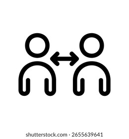 Keep your distance warning symbol for public health safety
