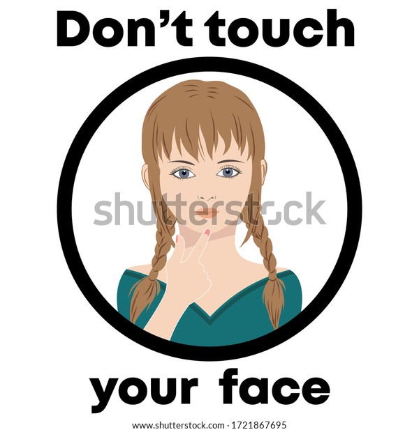 流行時には顔から手を離すな 顔に触るな というサイン ベクターイラスト のベクター画像素材 ロイヤリティフリー