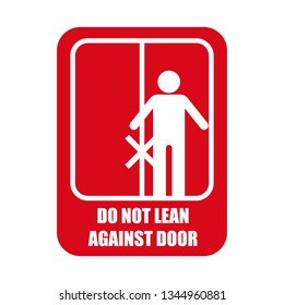 keep your hands and feet clear of the door isolated on white background. vector illustration