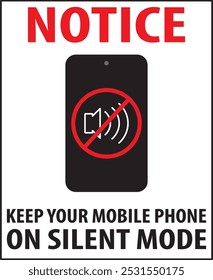 Halten Sie Ihr Mobiltelefon leise Schild Hinweis Vektor