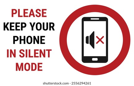 Keep your phone in silent mode vector sign