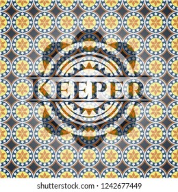 Keeper arabic emblem background. Arabesque decoration.
