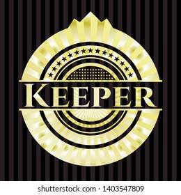Keeper golden badge. Vector Illustration. Detailed.